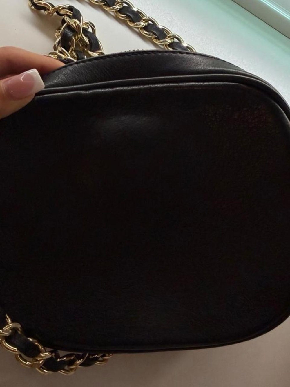 Valentino Black Quilted Leather Circle Crossbody with Tassel - Picture 8 of 8